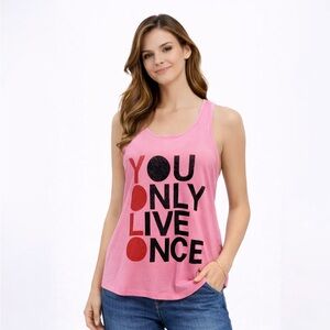 Pink Graphic Tank Top